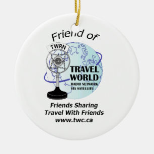 Travel World Radio Show Christmas Ornament! Ceramic Tree Decoration
