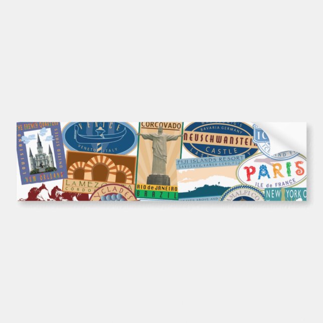 TRAVEL-World Traveller Bumper Sticker (Front)