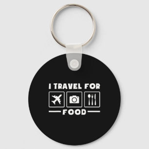 Traveler Flight Vacation Trip I Travel For Food Wa Key Ring