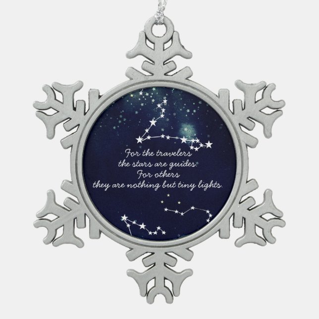 Travelers and Stars - Snowflake Framed Ornament (Front)