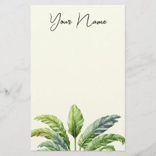 Travelers Palm Tree Tropical Boho Personalizable Stationery