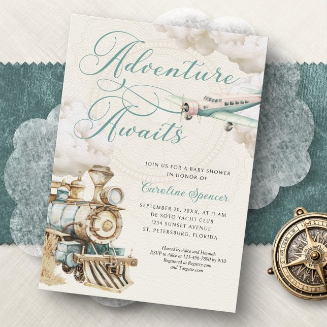 Traveling Adventure Baby Shower Invitation (Creator Uploaded)