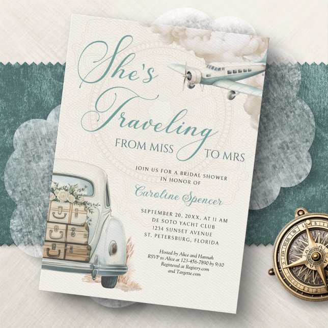 Traveling Adventure Bridal Shower Invitation (Creator Uploaded)