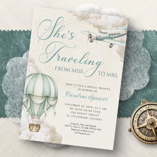 Traveling Adventure Bridal Shower Invitation