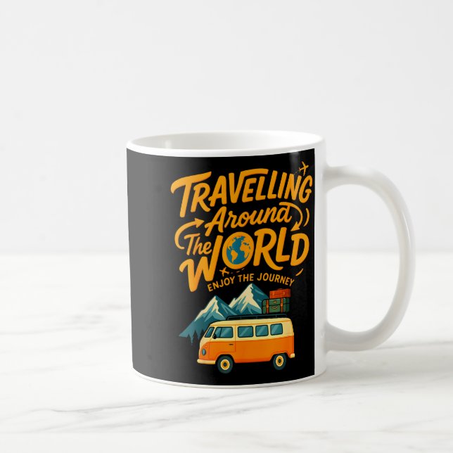 Traveling Around The World Van Life Adventure Desi Coffee Mug (Right)