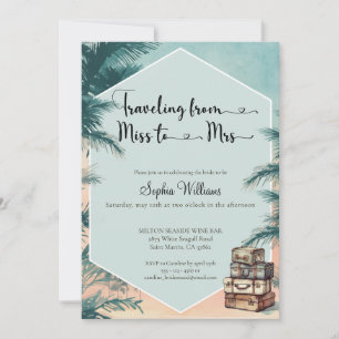 Traveling from Miss to Mrs tropical bridal shower Invitation