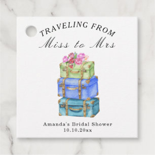 Traveling from Miss to Mrs Vintage Bridal Shower Favour Tags