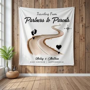 Traveling from Partners to Parents Baby Shower Tapestry
