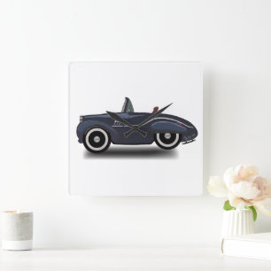 Traveling through time square wall clock