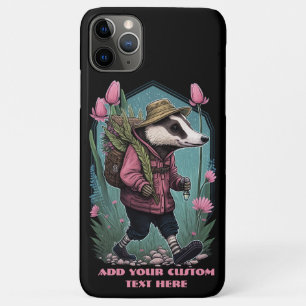 Traveller Badger in wildflower Cottagecore Custom iPhone 11 Pro Max Case