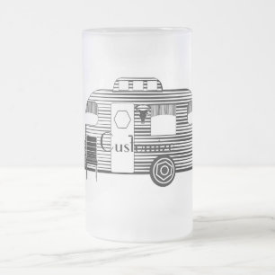 Traveller Camper Caravan Thunder_Cove Frosted Glass Beer Mug