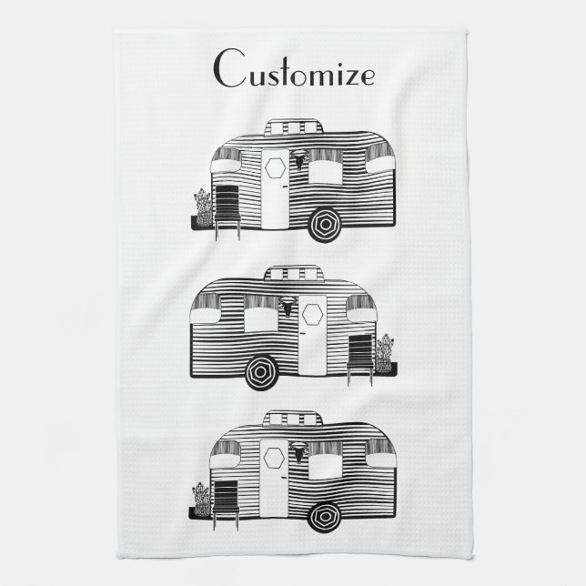 Traveller Camper Caravan Thunder_Cove  Tea Towel (Vertical)