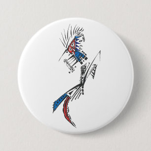 Traveller Colourful Abstract Tribal Tattoo Art 7.5 Cm Round Badge