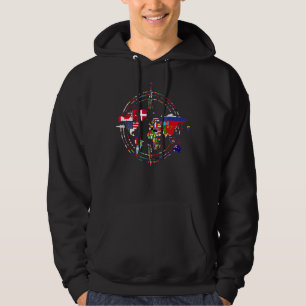 Traveller Country Flags Compass Globe Travelling W Hoodie