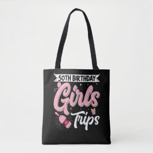Traveller Flight Vacation 50Th Birthday Girls Trip Tote Bag