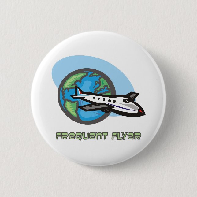 Traveller: Frequent flyer passenger aeroplane 6 Cm Round Badge (Front)