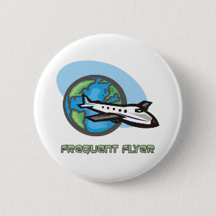 Traveller: Frequent flyer passenger aeroplane 6 Cm Round Badge