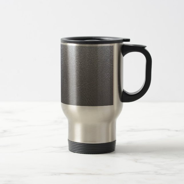 Traveller Mug Silver Sparkle Leather look finish (Right)