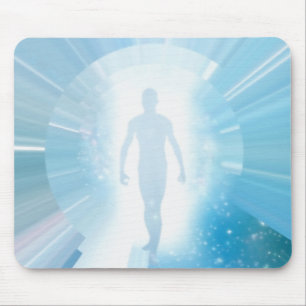 Traveller through space and time mouse mat
