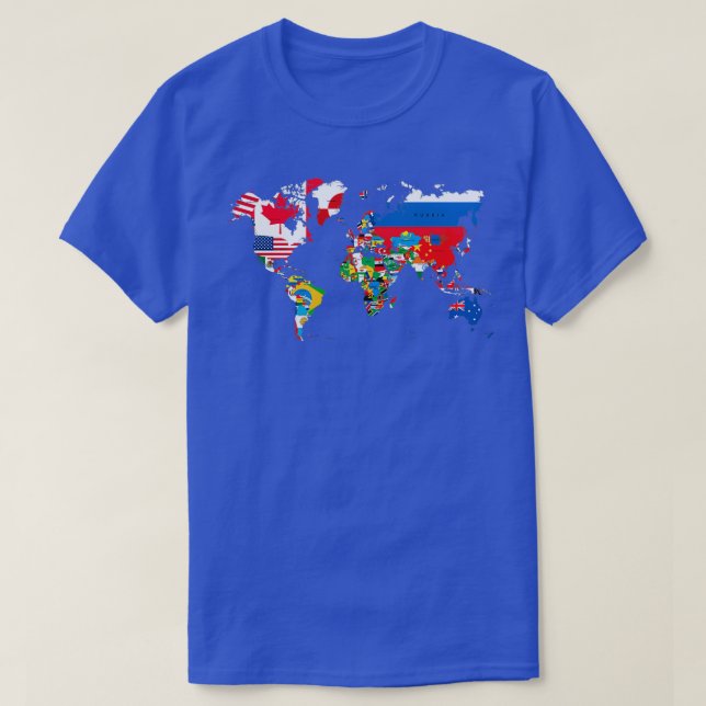Traveller World Map Flags T-Shirt (Design Front)