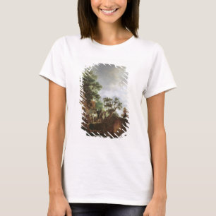 Travellers by an Inn (oil on canvas) T-Shirt