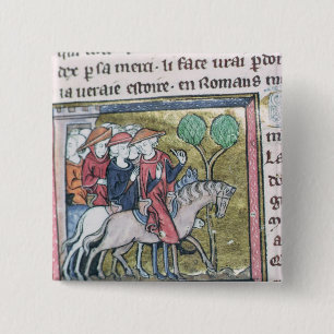Travellers, from the Roman de Jules Cesar 15 Cm Square Badge