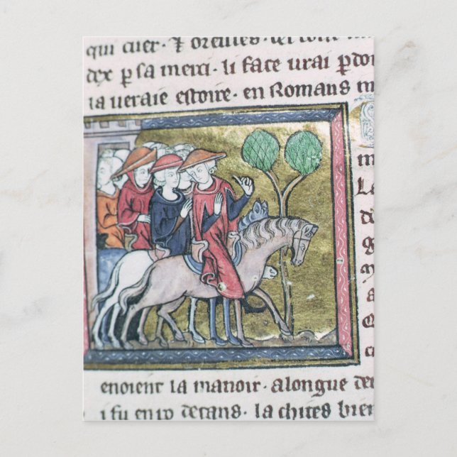 Travellers, from the Roman de Jules Cesar Postcard (Front)