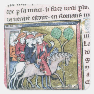Travellers, from the Roman de Jules Cesar Square Sticker
