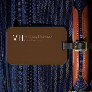 Traveller's Personalised Brown Colour Luggage Tag