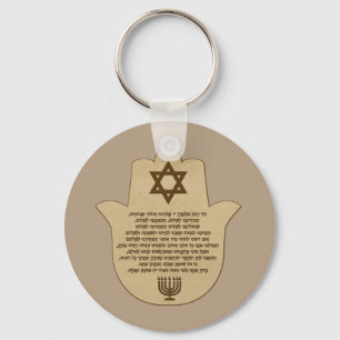 Traveller's Prayer on Hebrew Keychain