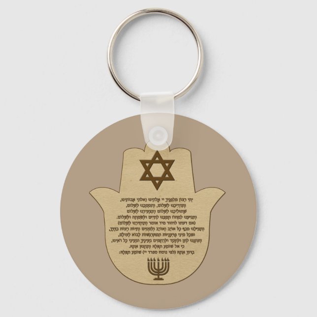 Traveller's Prayer on Hebrew Keychain (Front)