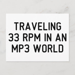 Travelling 33 RPM Postcard