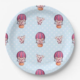 Travelling Bear Collection - Blue Paper Plate