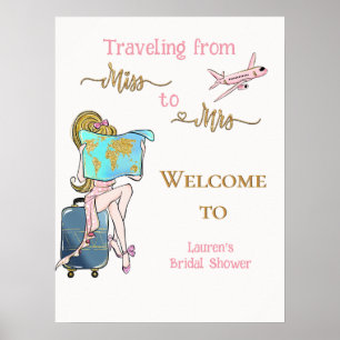 Travelling Bridal Shower Journey Welcome Poster