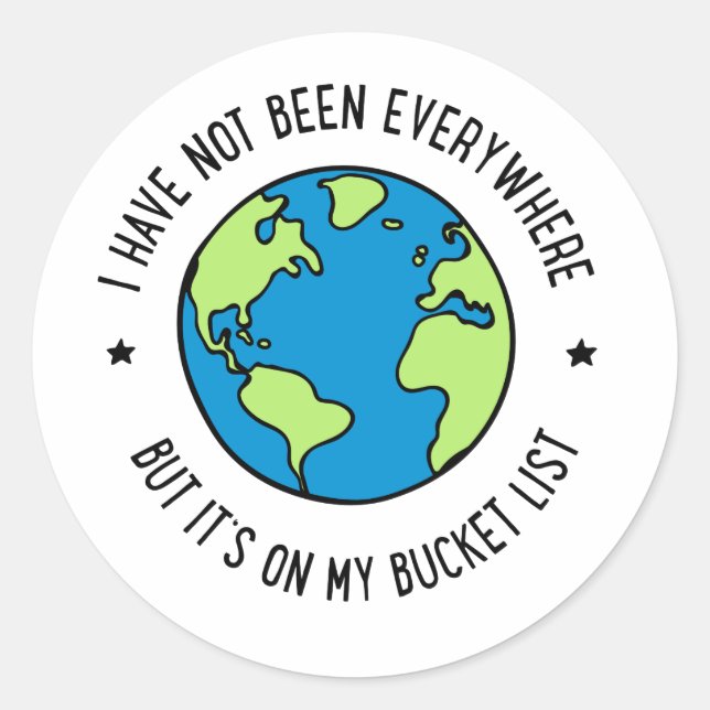 Travelling Bucket List Classic Round Sticker (Front)