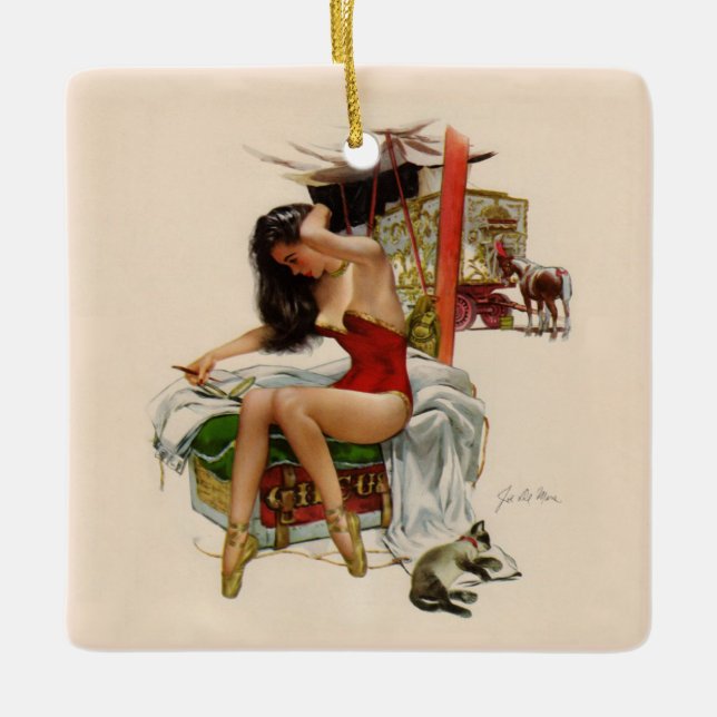 Travelling Circus Ceramic Tree Decoration (Front)