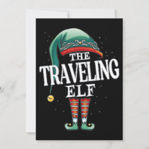 Travelling Elf Christmas Group Xmas Pajama Party Invitation