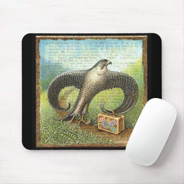 Travelling Falcon Mousepad, Peregrinate Mouse Mat (With Mouse)