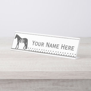Travelling Floral Horse Customisable Name Plate