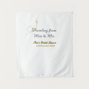 Travelling from Miss to Mrs bridal shower add name Tapestry