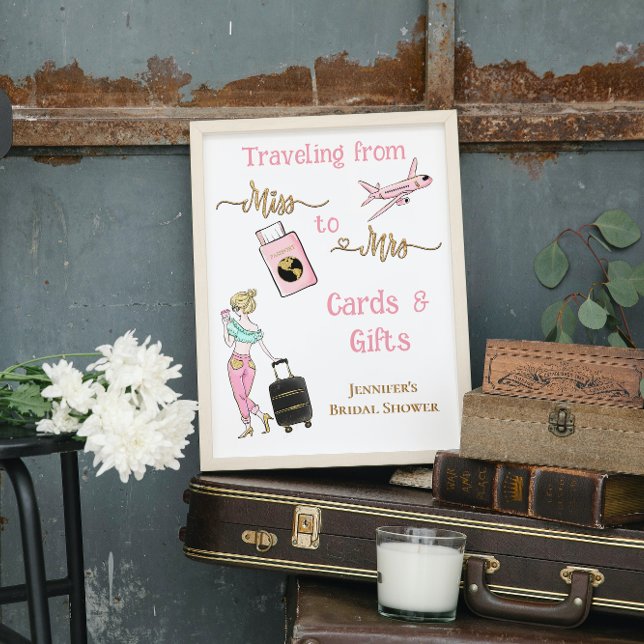 Travelling From Miss to Mrs Bridal Shower Gifts Poster (Creator Uploaded)