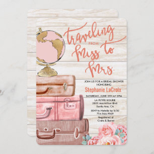 Travelling from Miss to Mrs Bridal Shower Invitation