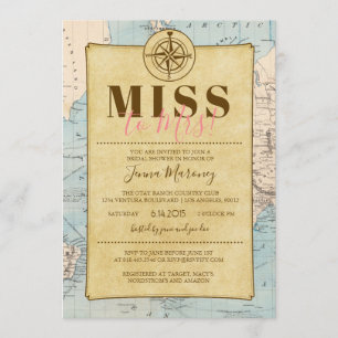 Travelling from Miss to Mrs! - Bridal Shower Invitation