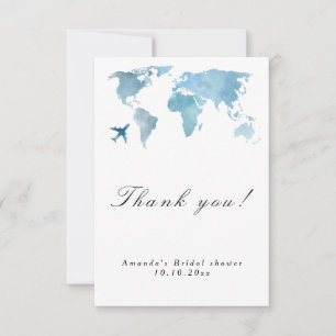 Travelling from Miss to Mrs Bridal Shower Thank You Card