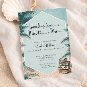 Travelling from Miss to Mrs tropical bridal shower Invitation