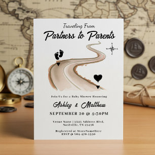 Travelling from Partners to Parents Baby Shower Invitation