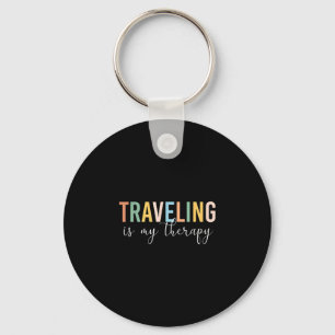 Travelling is my therapy key ring