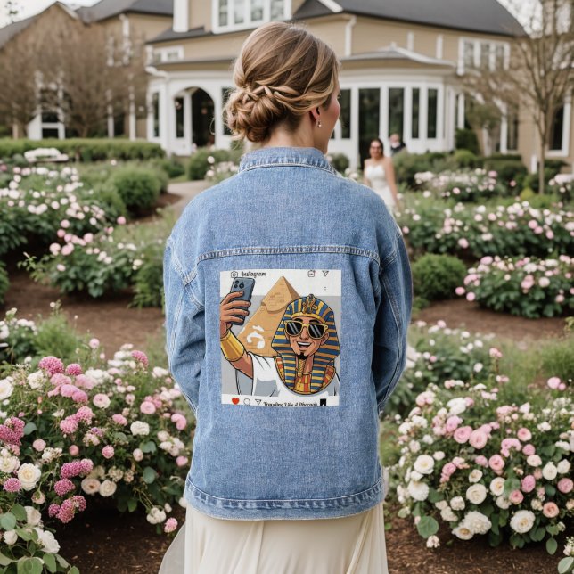 Travelling Like a Pharaoh   Denim Jacket (Wedding Back)