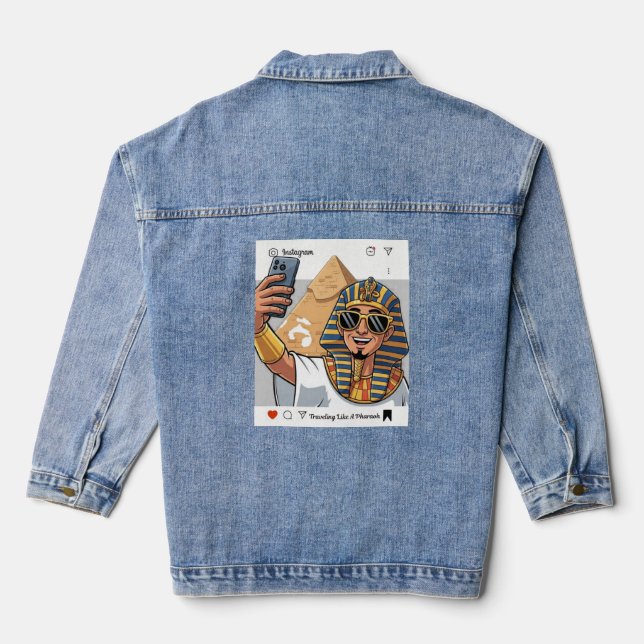 Travelling Like a Pharaoh Denim Jacket (Back)