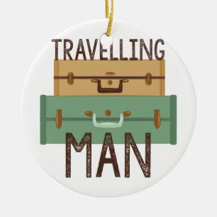 Travelling Man Ceramic Tree Decoration